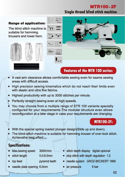 Single thread blind stitch machine, MTR100-2F