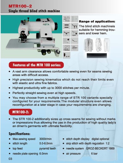 Single thread blind stitch machine, MTR100-2