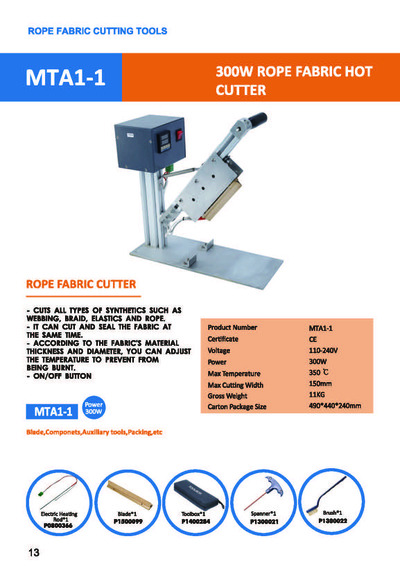 300W ROPE FABRIC HOT CUTTER, MTA1-1