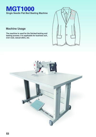 Single Needle Flat Bed Basting Machine, MGT1000