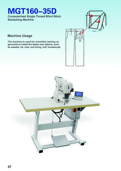 Computerized Single Thread Blind Stitch Bartacking Machine, MGT160-35D