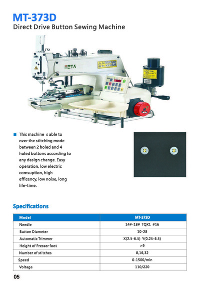 Direct Drive Button Sewing Machine, MT-373D