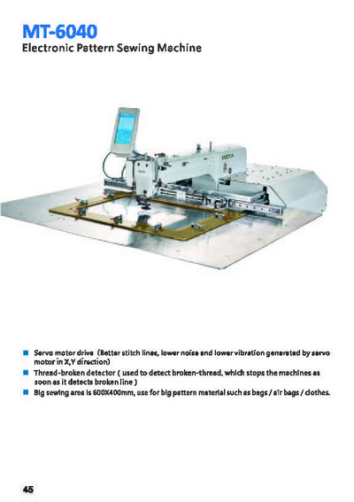 Electronic Pattern Sewing Machine, MT-6040